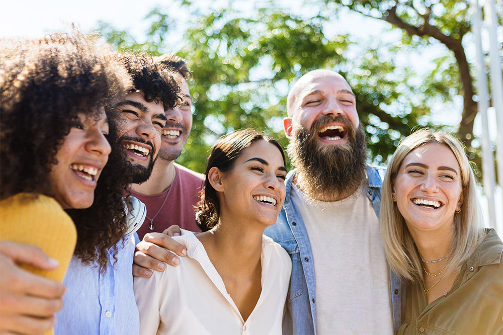 Group of happy smiling friends