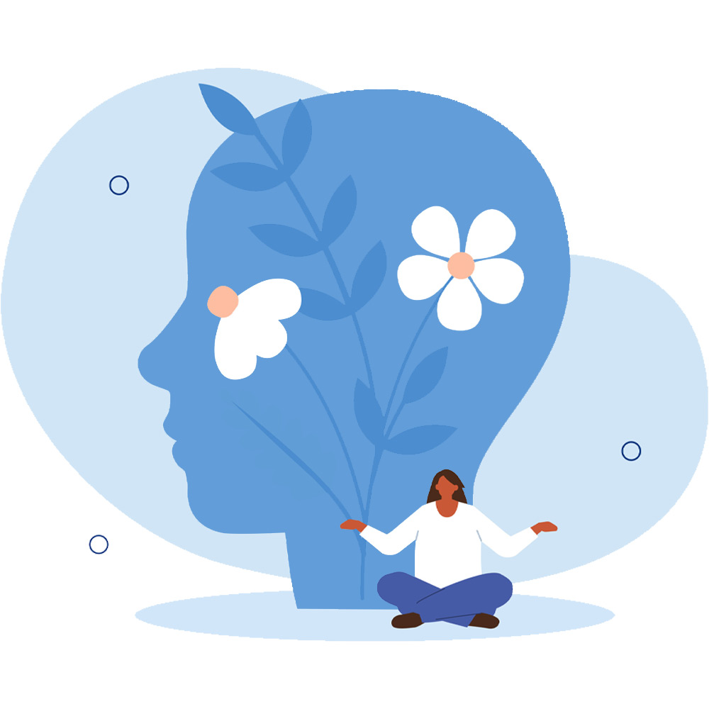 Mental health growth illustration concept